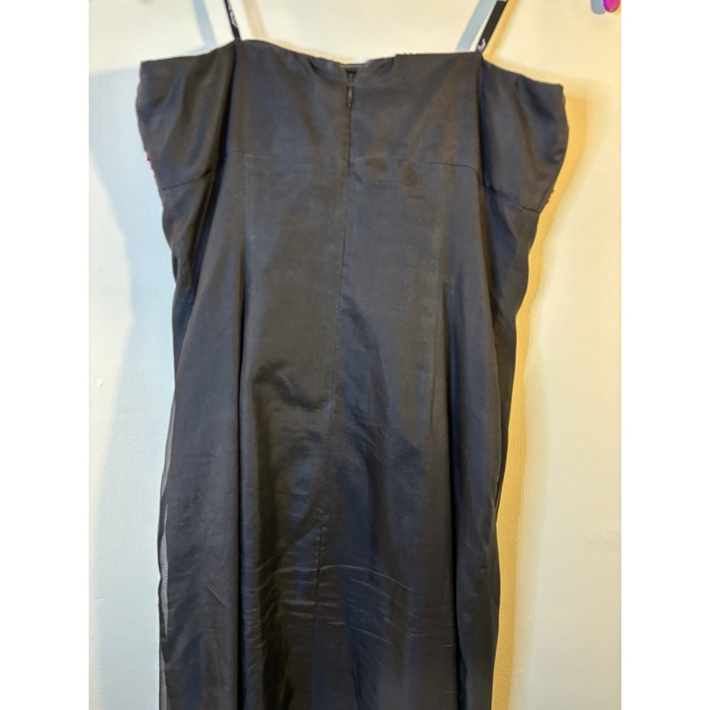 VTG NICOLE MILLER Black Strapless Maxi Dress Beaded Sequin Floral 6 Prom 90's - Picture 8 of 13